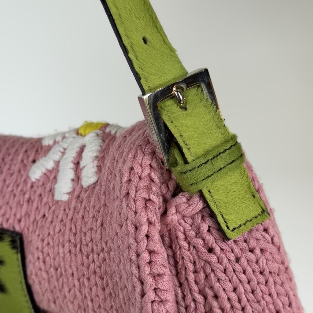 Fendi Knit Floral Baguette Ponyhair - Queen May