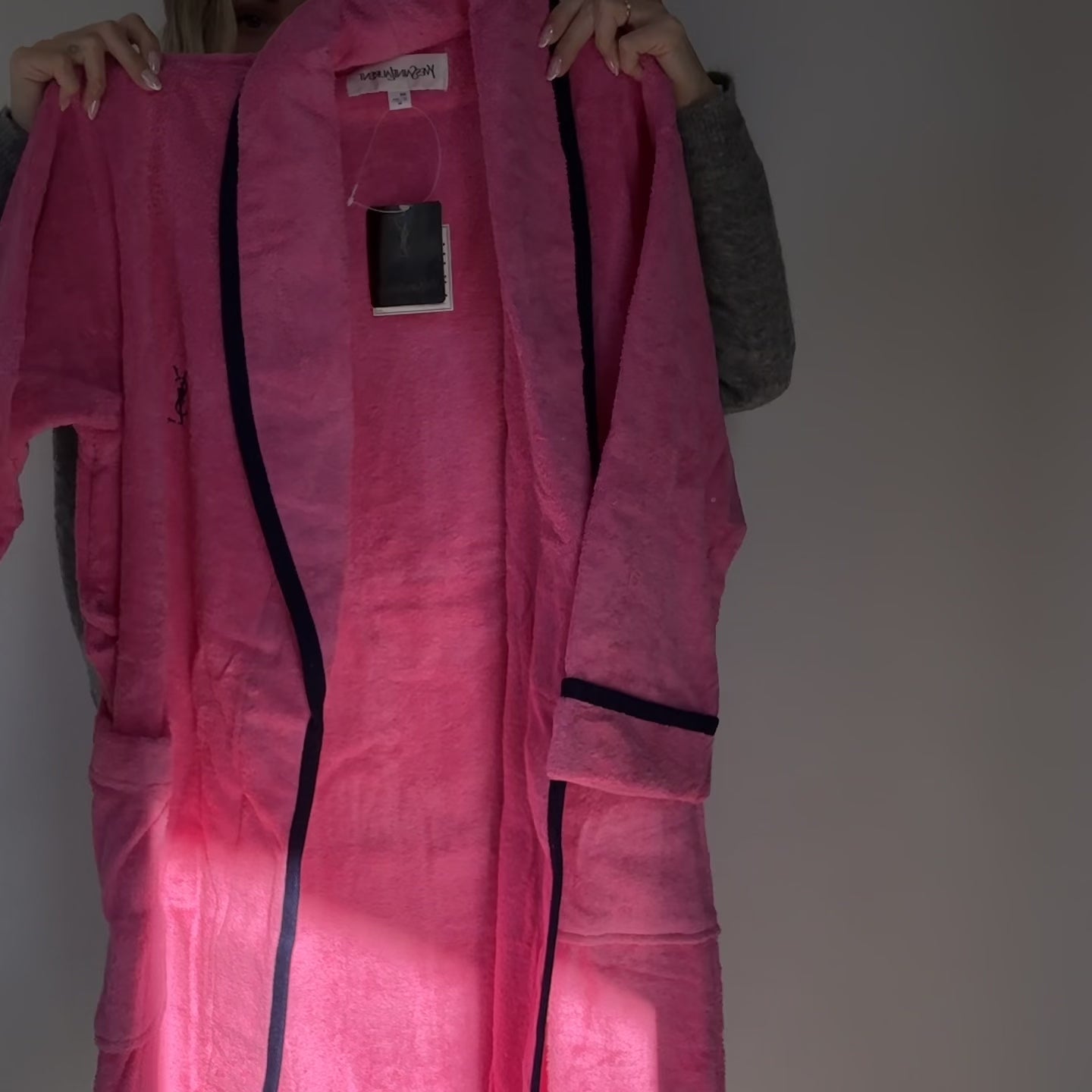 Vintage Yves Saint Laurent Terry Cloth Robe Pink - Queen May