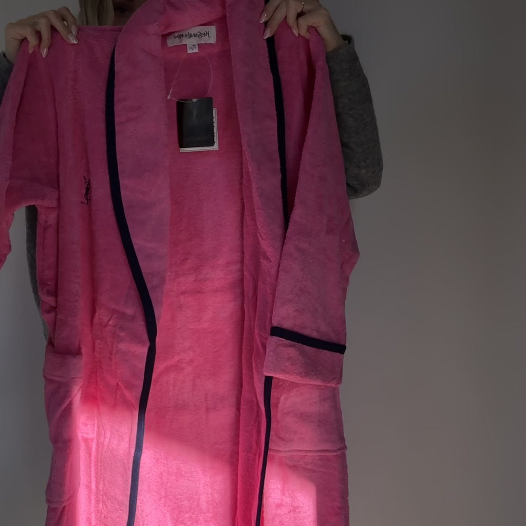 Vintage Yves Saint Laurent Terry Cloth Robe Pink - Queen May