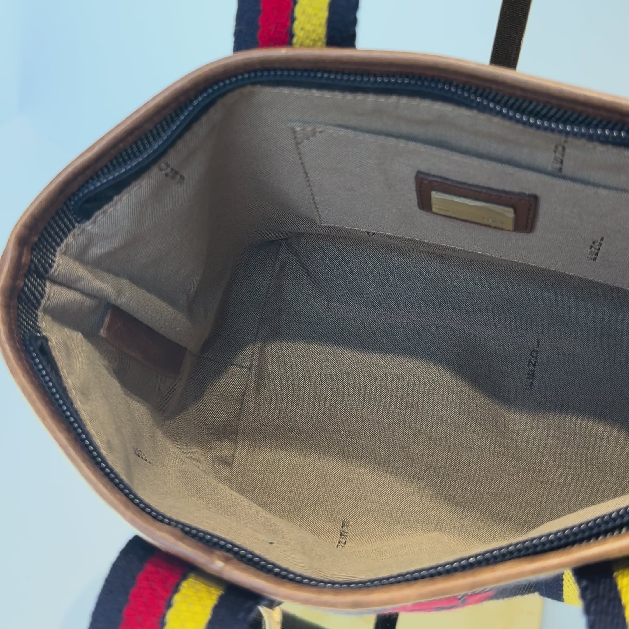 Fendi Lock Shopping Tote Denim Mini Blue - Queen May