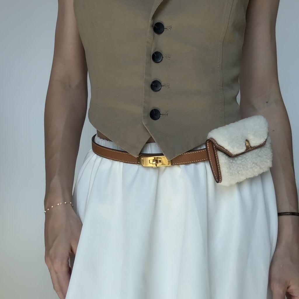 New Hermes Kelly Pocket Teddy 18 Belt - Queen May