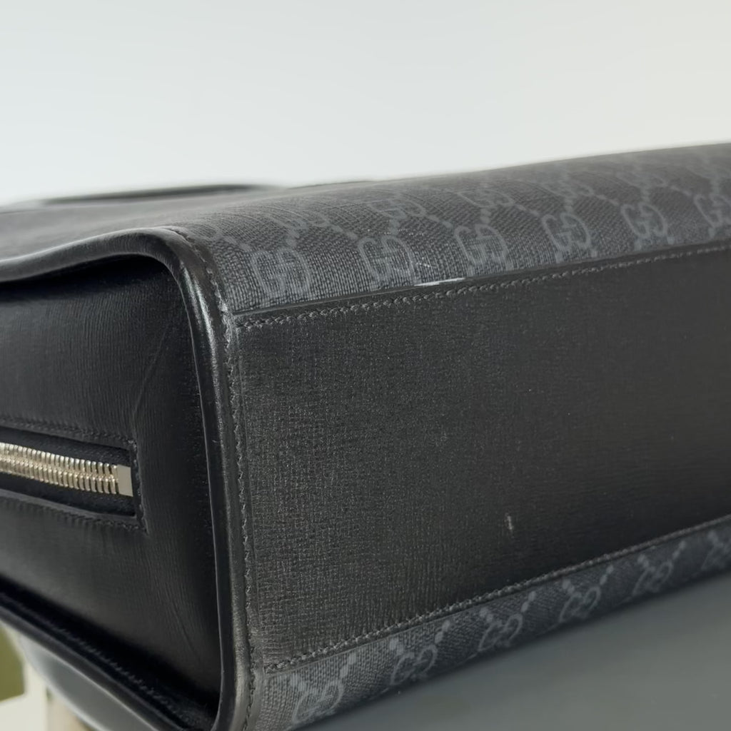 Gucci Interlocking G Patch Convertible Briefcase GG Coated Canvas - Queen May