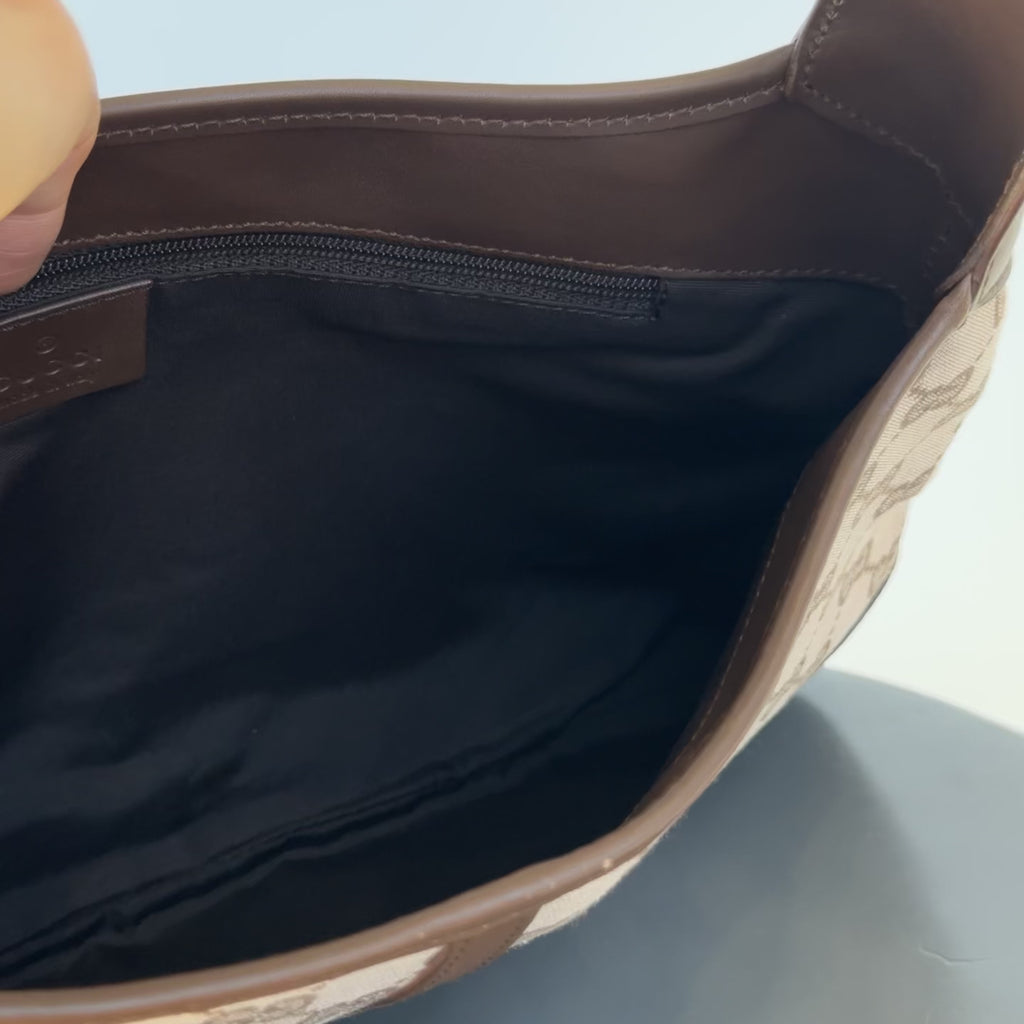 Vintage Gucci Jackie Canvas Shoulder Bag - Queen May