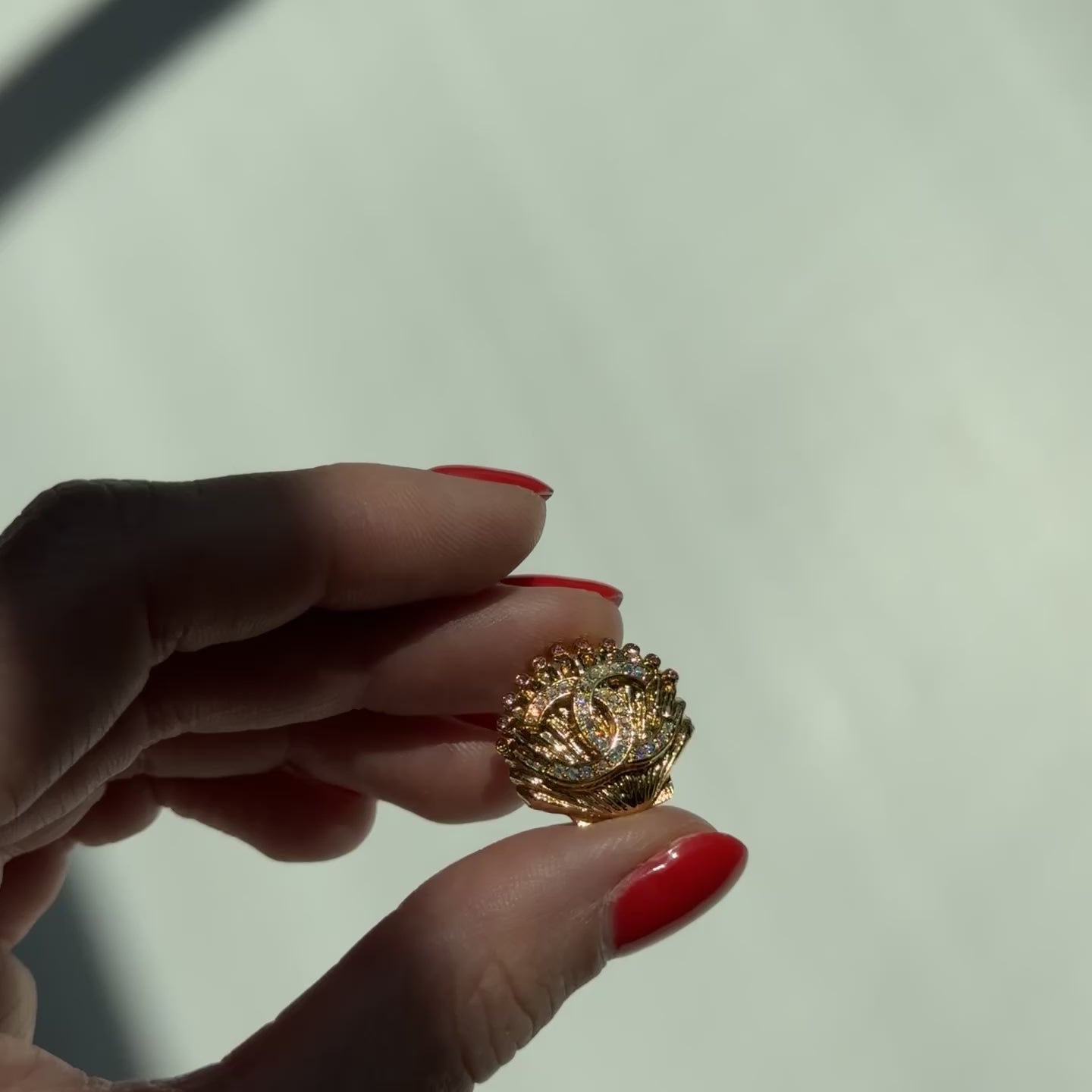 Chanel Crystal CC Shell Stud Earrings - Queen May