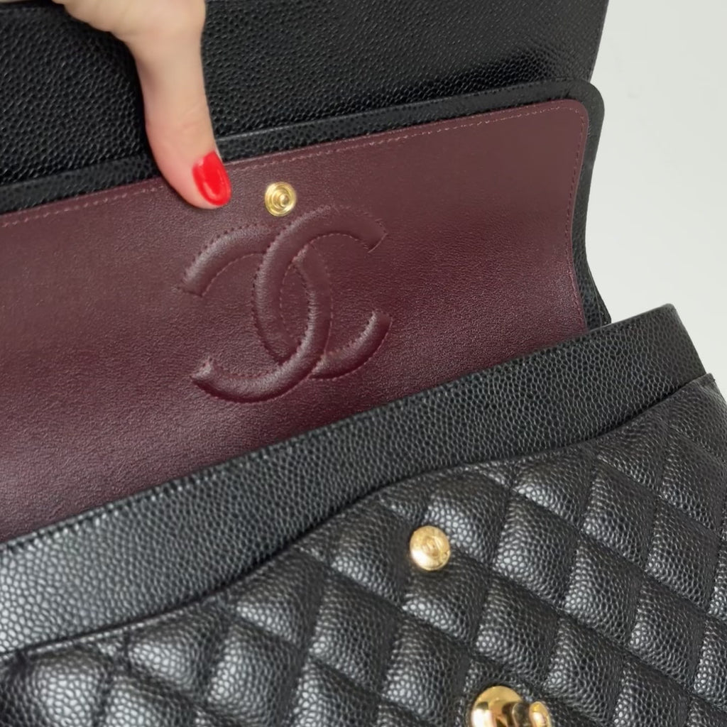 Chanel Medium Caviar Double Flap Black - Queen May