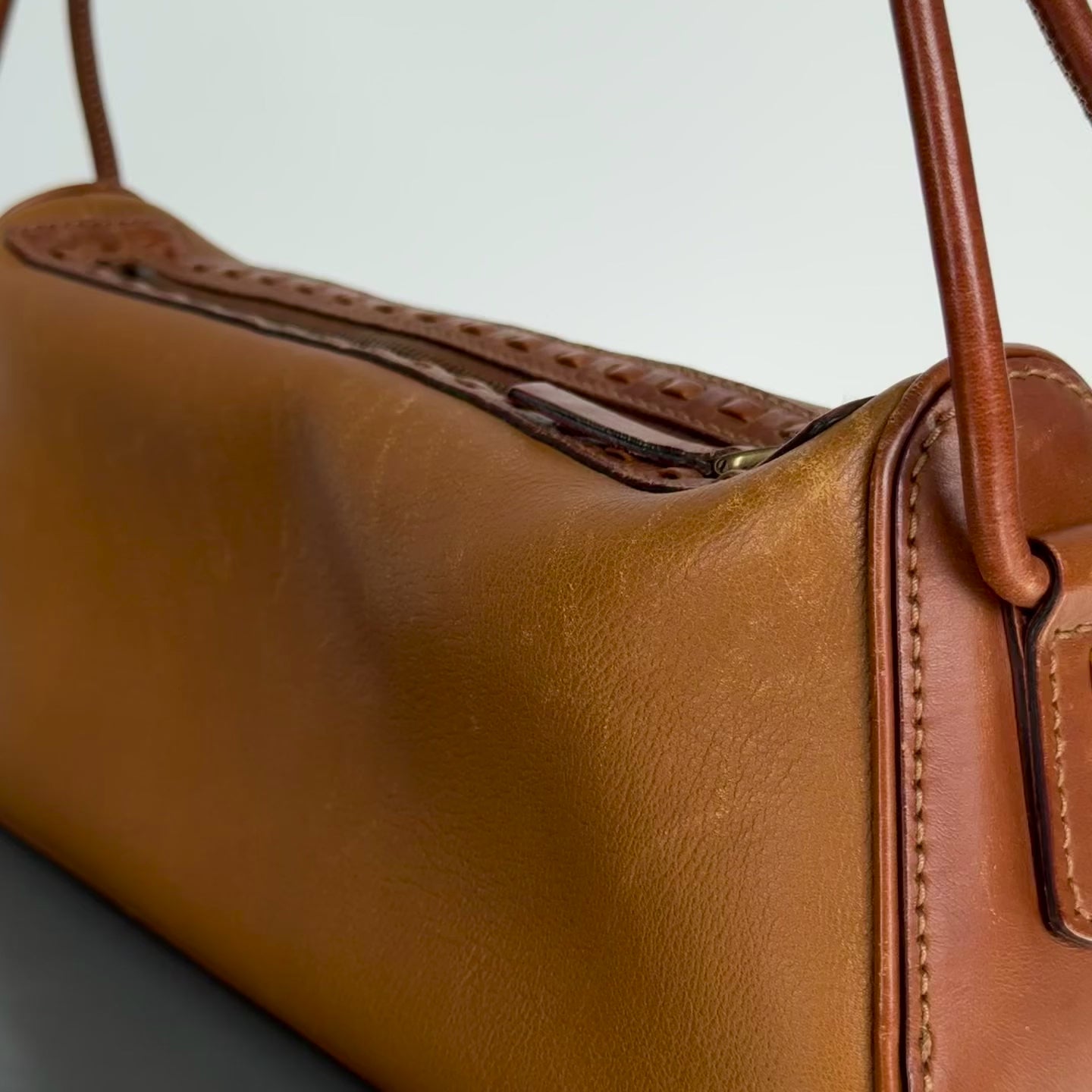 Vintage Gucci Brown Leather Shoulder Bag - Queen May