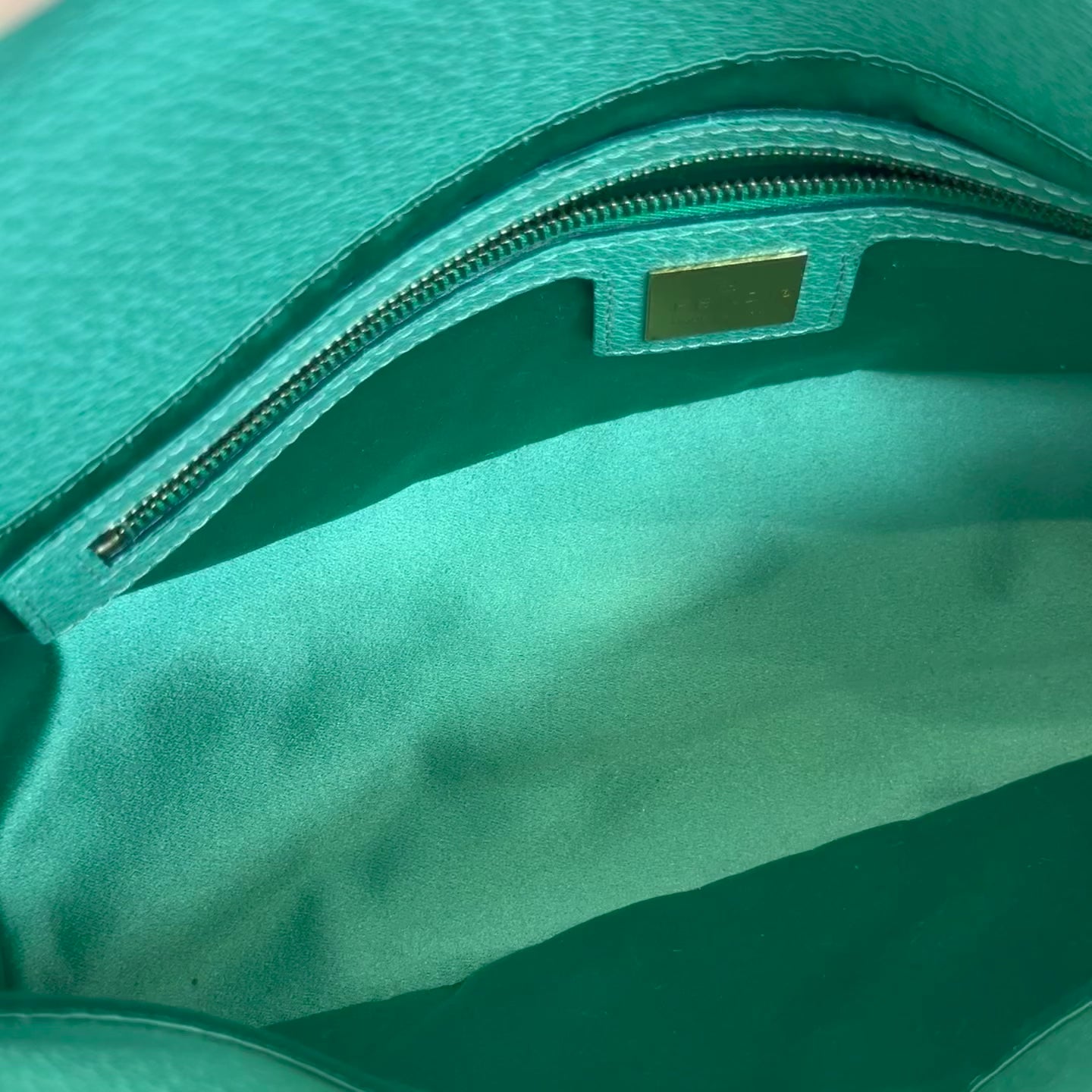Fendi Turquoise Blue Baguette Top Handle Bag - Queen May