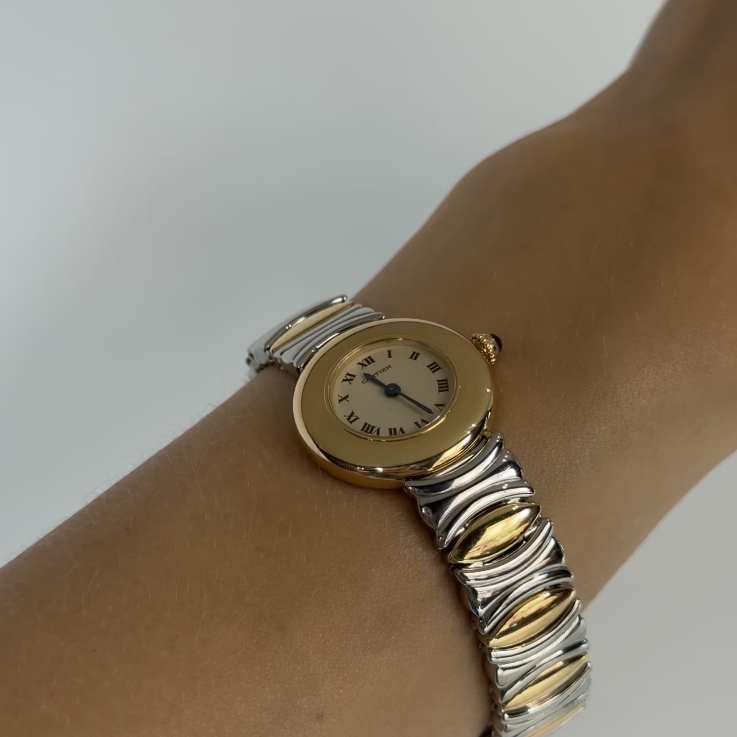 Cartier Colisee Baignoire Stainless Steel 18K Yellow Gold 24MM Quartz Movement Reference 8057908C - Queen May