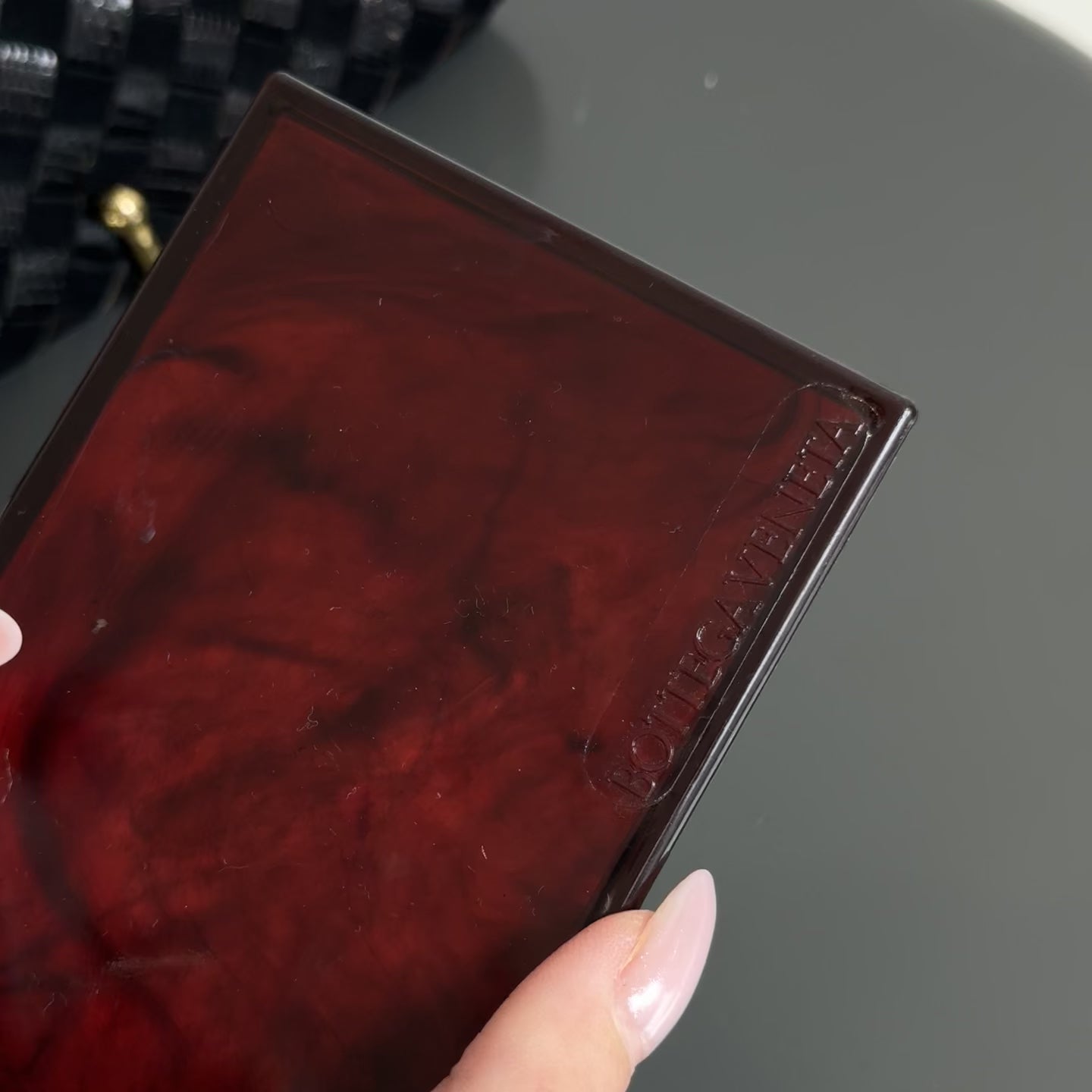 Bottega Veneta Intrecciato Suede Woven Mirror Clutch - Queen May