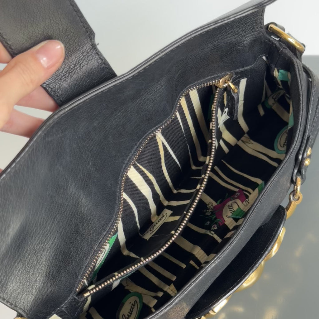 Gucci Leather Horsebit Chain Flap Shoulder Bag Tom Ford Era - Queen May