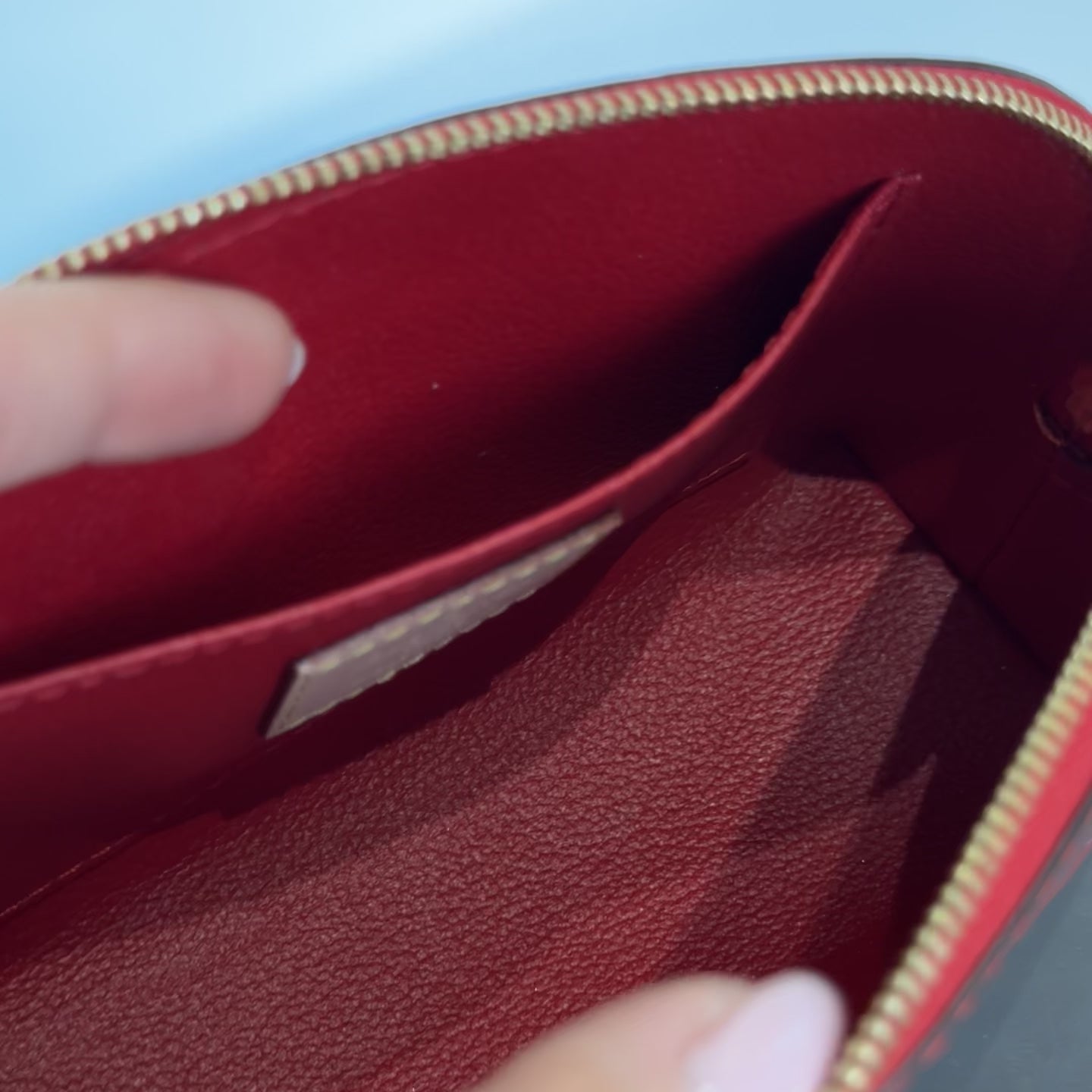 Louis Vuitton Red Vernis Cosmetic Pouch - Queen May