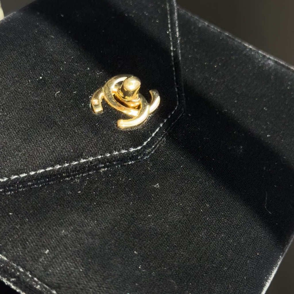 Ultra Rare Vintage Chanel Black Velvet Trusted Top Handle Bag 1996-1997 - Queen May