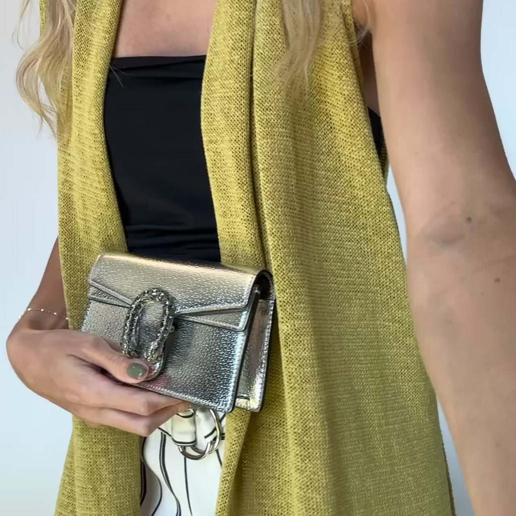 Gucci Super Mini Dionysus Bag In Silver Leather - Queen May