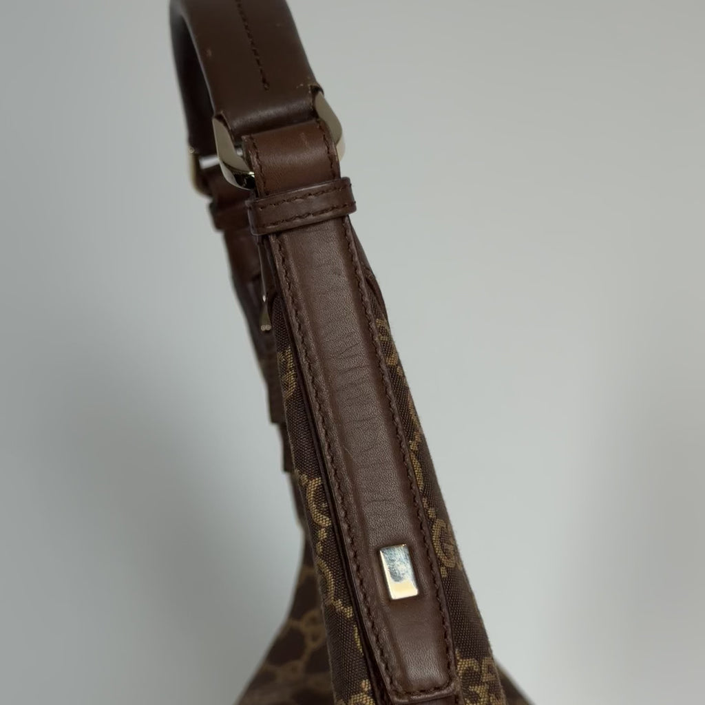 Gucci Brown Monogram Canvas Hobo Bag - Queen May