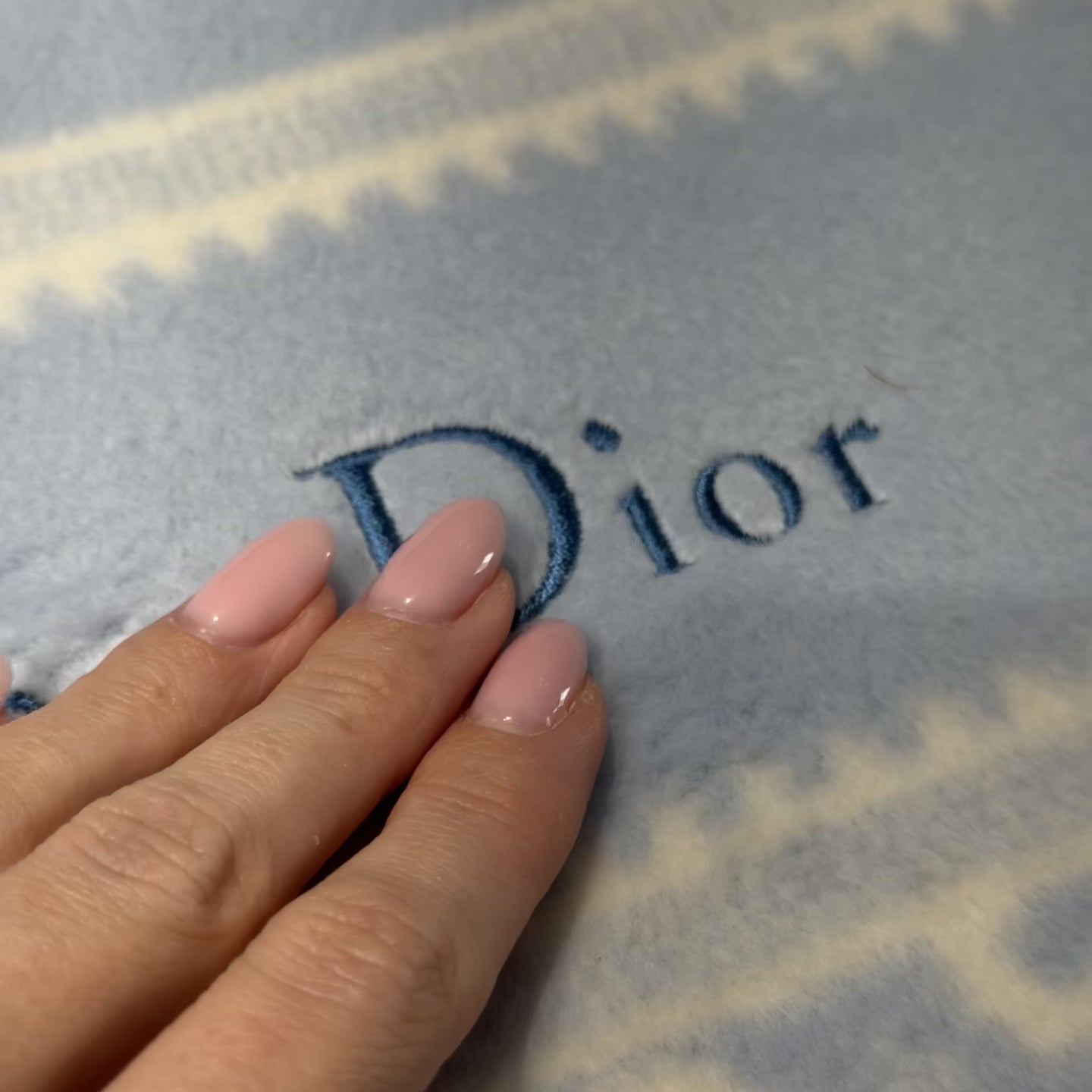 Christian Dior Blanket Blue Vintage Deadstock - Queen May