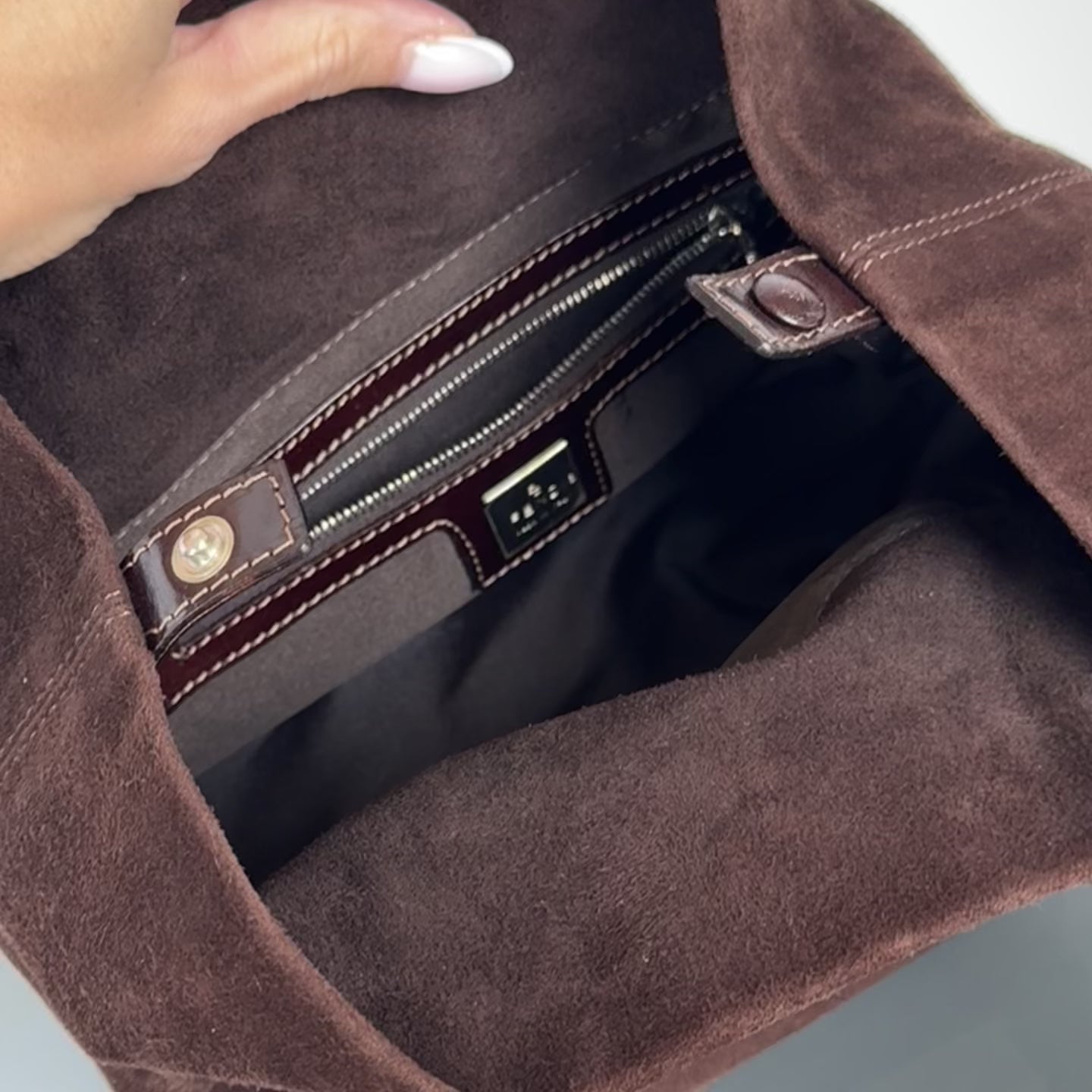 Fendi Brown Suede Mini Tote - Queen May