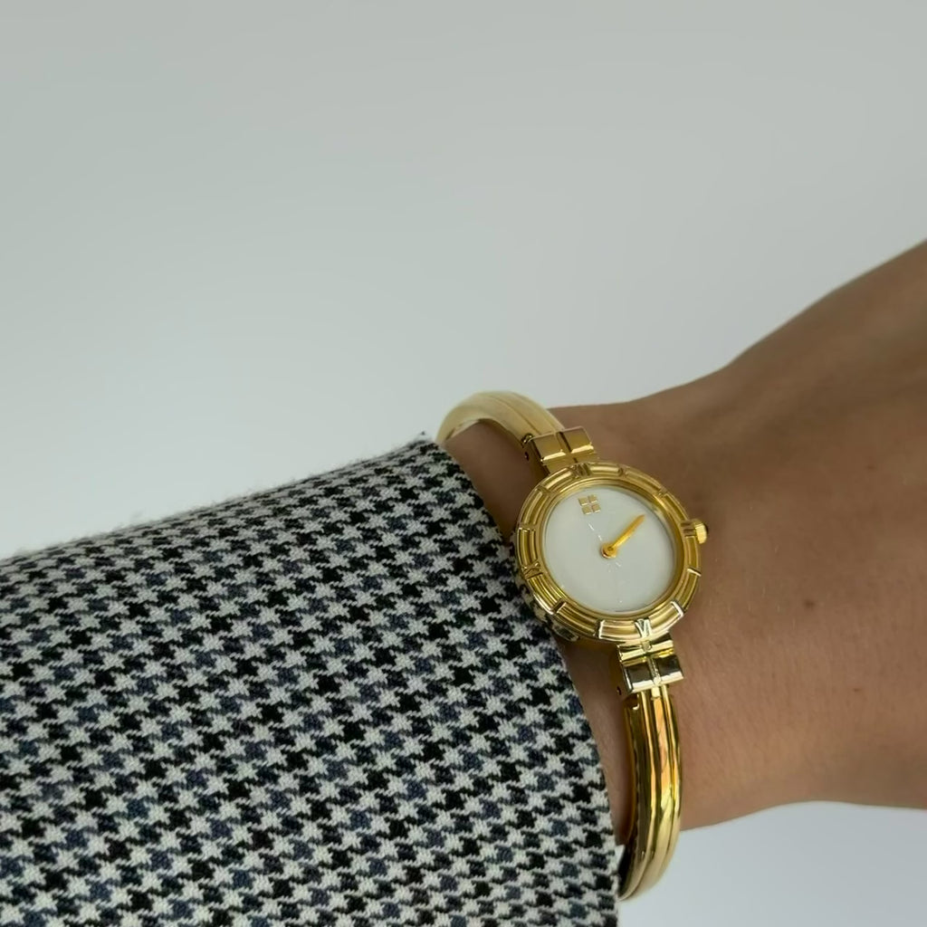 Yves Saint Laurent Bangle Watch Logo White Dial - Queen May