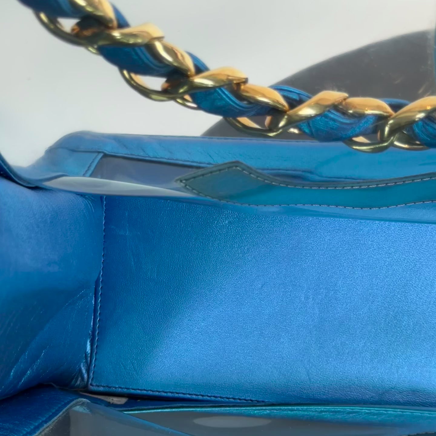 Vintage Chanel PVC CC Tote Blue 1994-1996 - Queen May