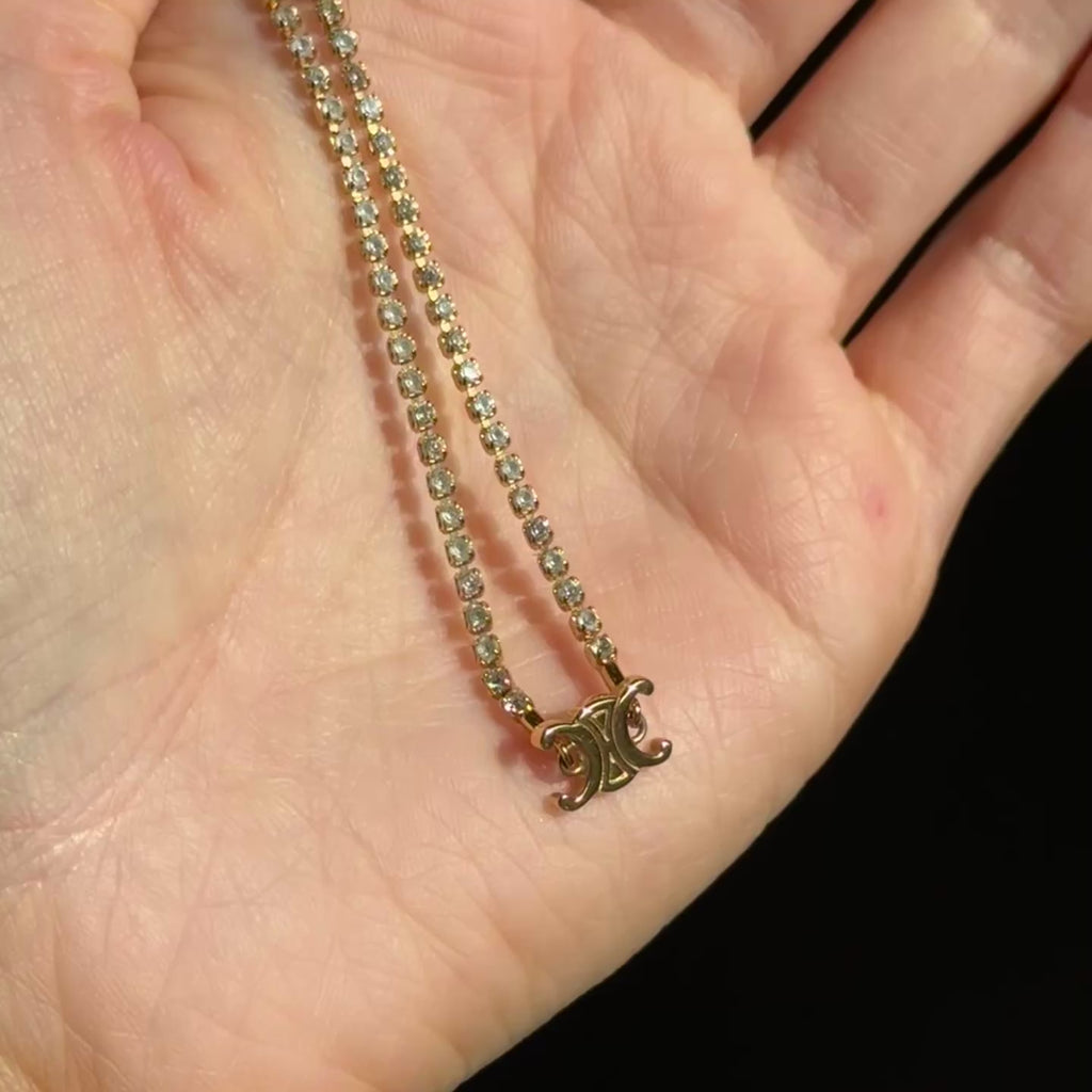 Celine Triomphe Sparkle Necklace - Queen May