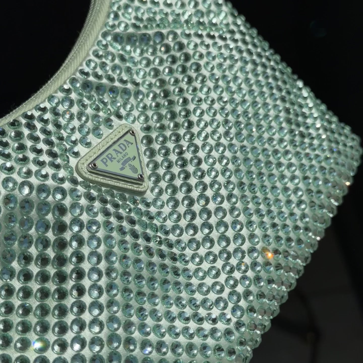 Prada Crystal Re-Edition 2000 Bag Mint Green - Queen May