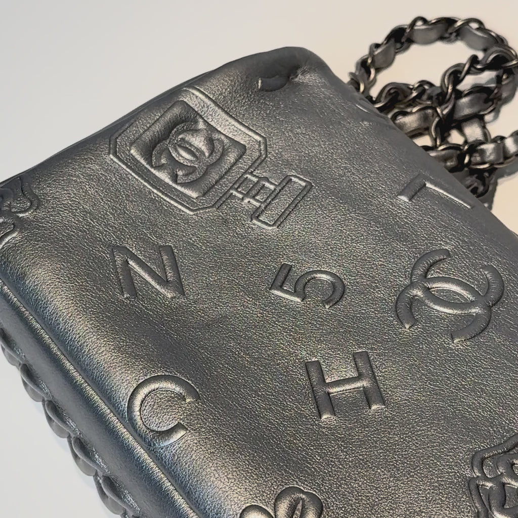 Chanel Silver Leather Medium Precious Symbols Bag - Queen May