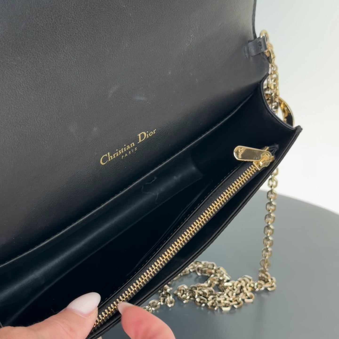 Dior Patent Wallet on Chain - Queen May