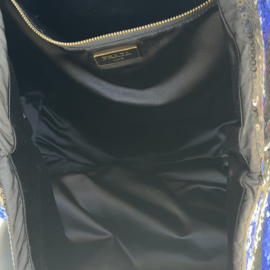 Prada Purple and Black Sequin Tote - Queen May