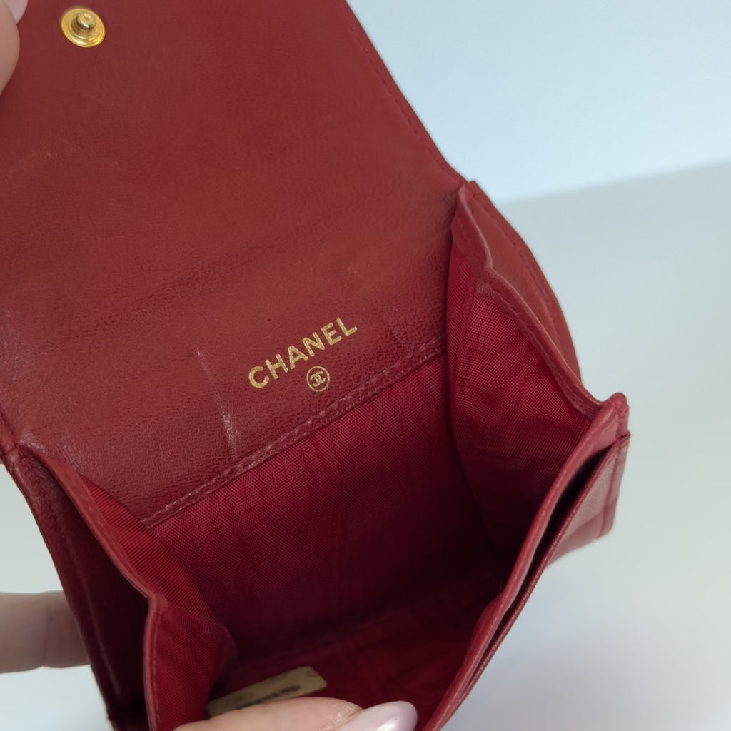 Chanel Red Lambskin Wallet - Queen May