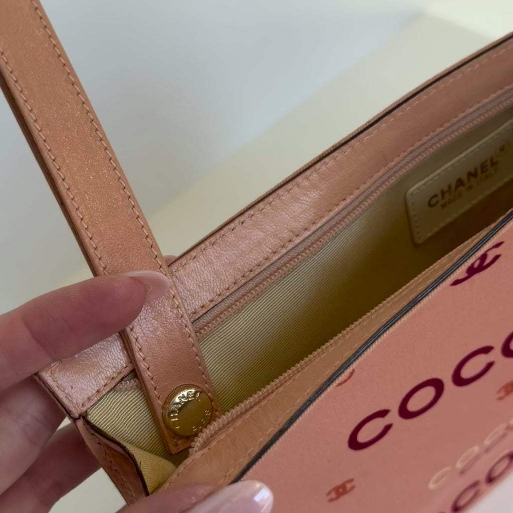 Chanel 2002-2003 Canvas Coco Chain Pochette Handbag - Queen May