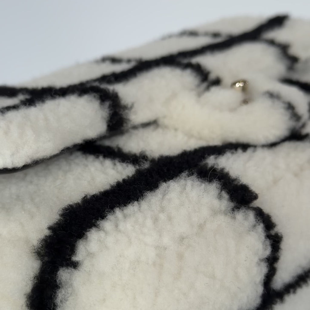 Chanel Black and White Shearling Flap - Queen May