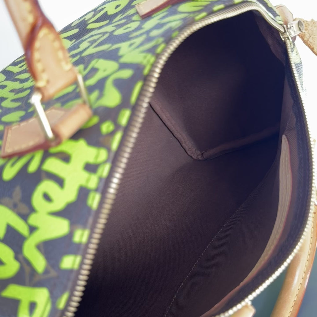 Louis Vuitton Monogram Graffiti Speedy 30 Stephen Sprouse Neon Green - Queen May