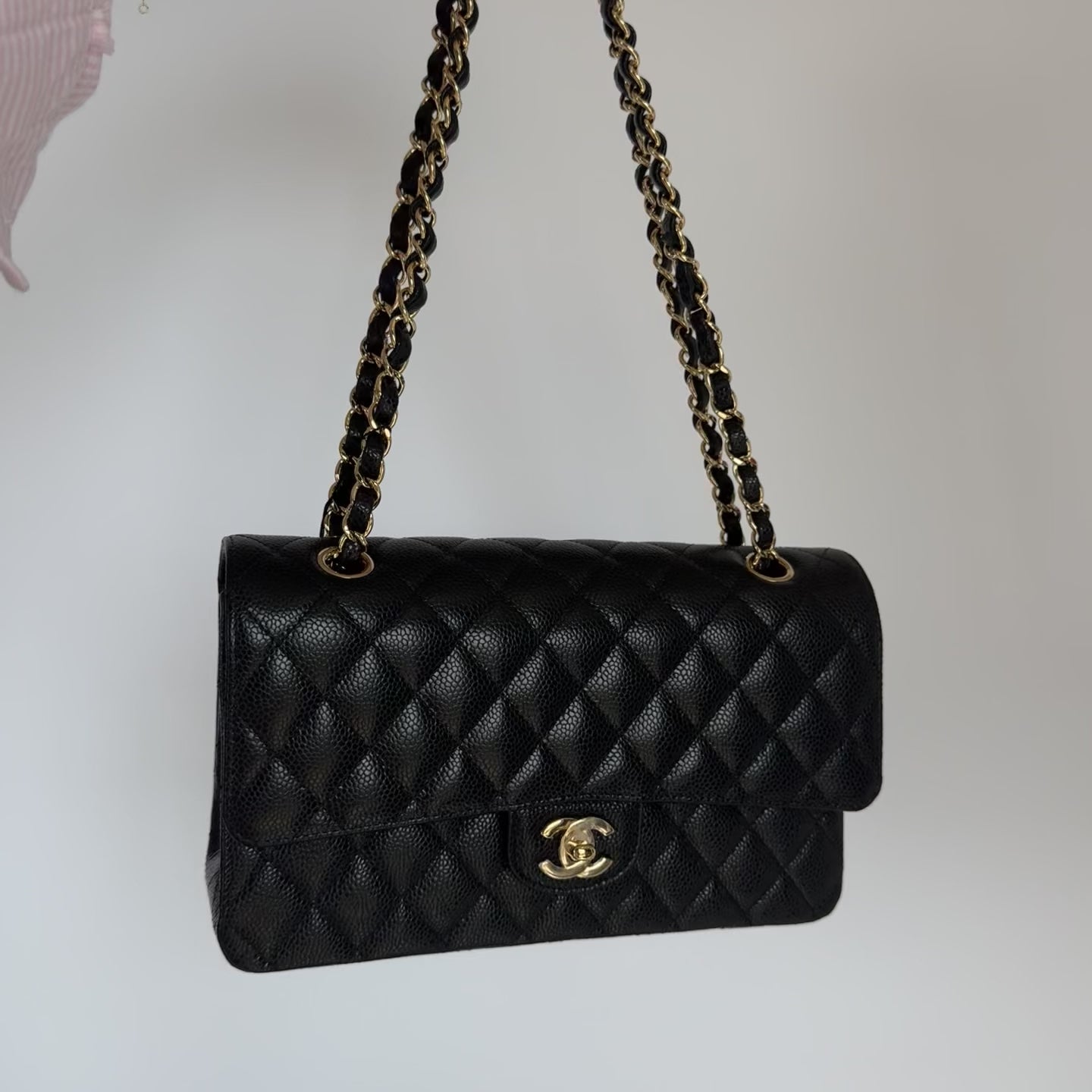 Chanel Medium Caviar Double Flap Black - Queen May