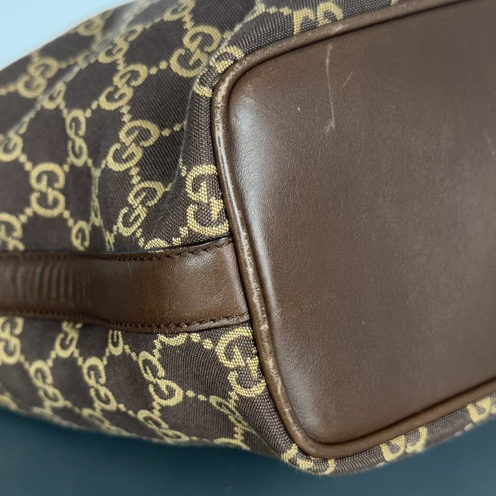 Gucci Brown Monogram Canvas Hobo Bag - Queen May