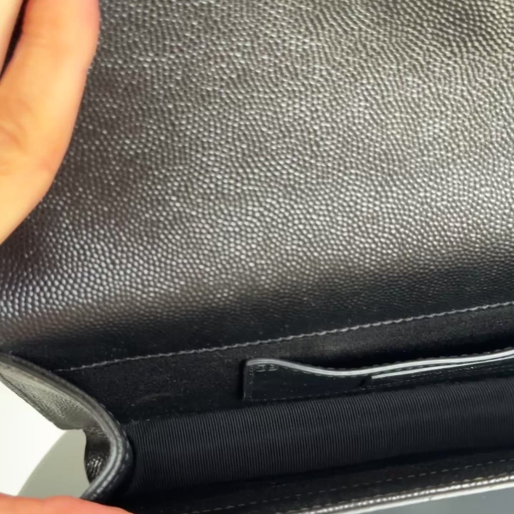 Saint Laurent So Black Monogram Cassandre Clutch - Queen May