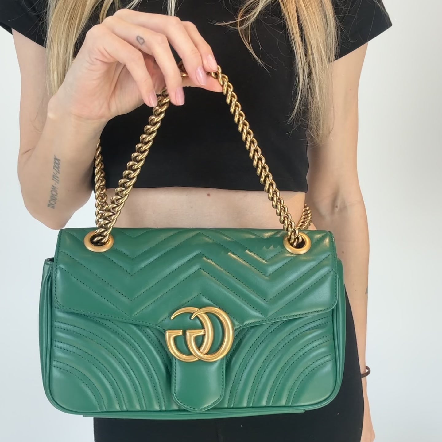 Gucci Double G Marmont Medium Green - Queen May