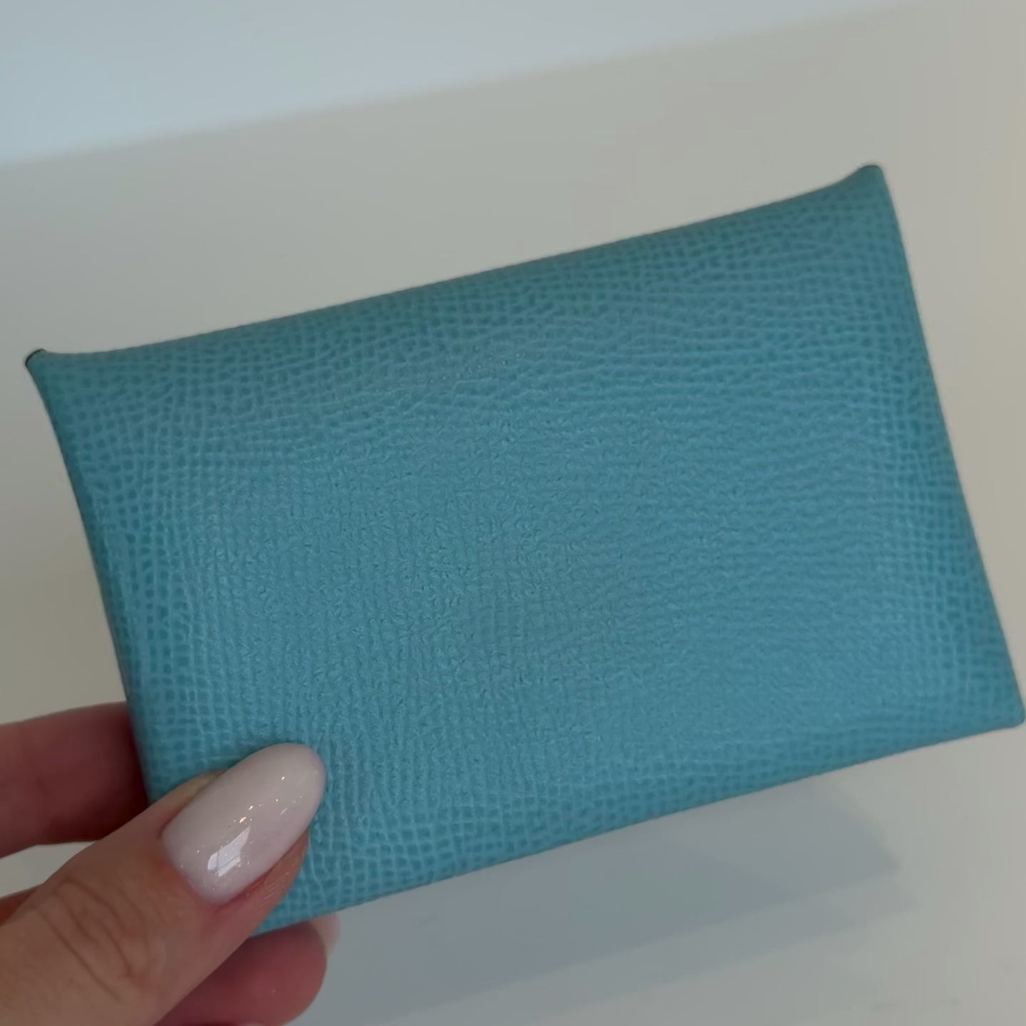 Hermes Blue Calvi Card Holder - Queen May