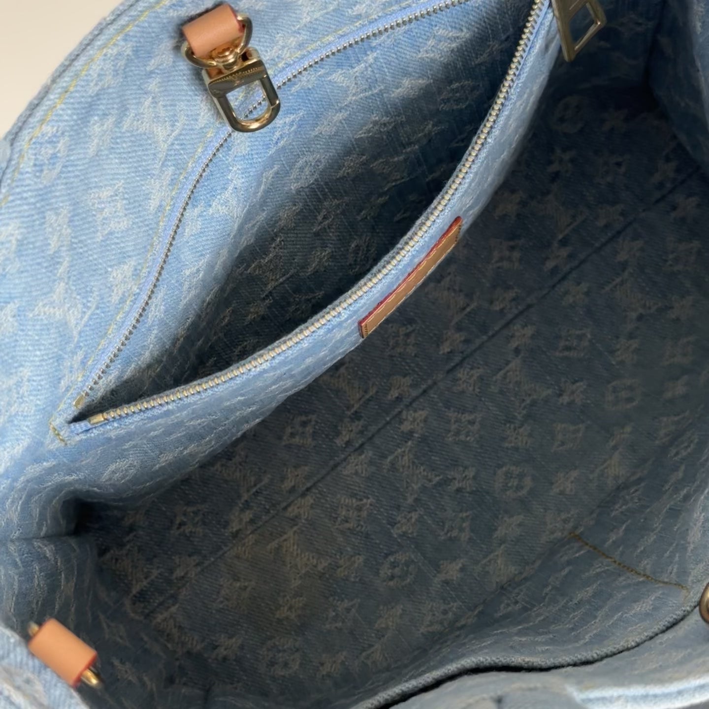 Louis Vuitton Monogram Washed Denim Let Go PM Sky Blue - Queen May