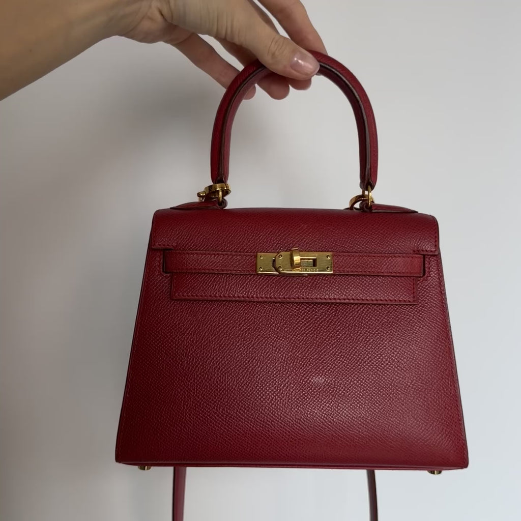 Ultra Rare Hermes Mini Kelly Courcheval Rouge Vif 20 - Queen May