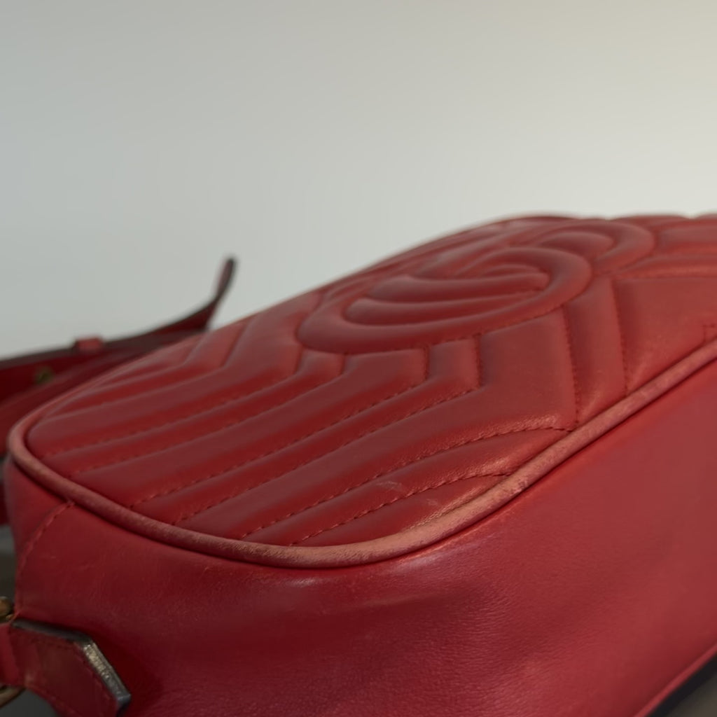 Gucci Red Marmont Crossbody Bag - Queen May
