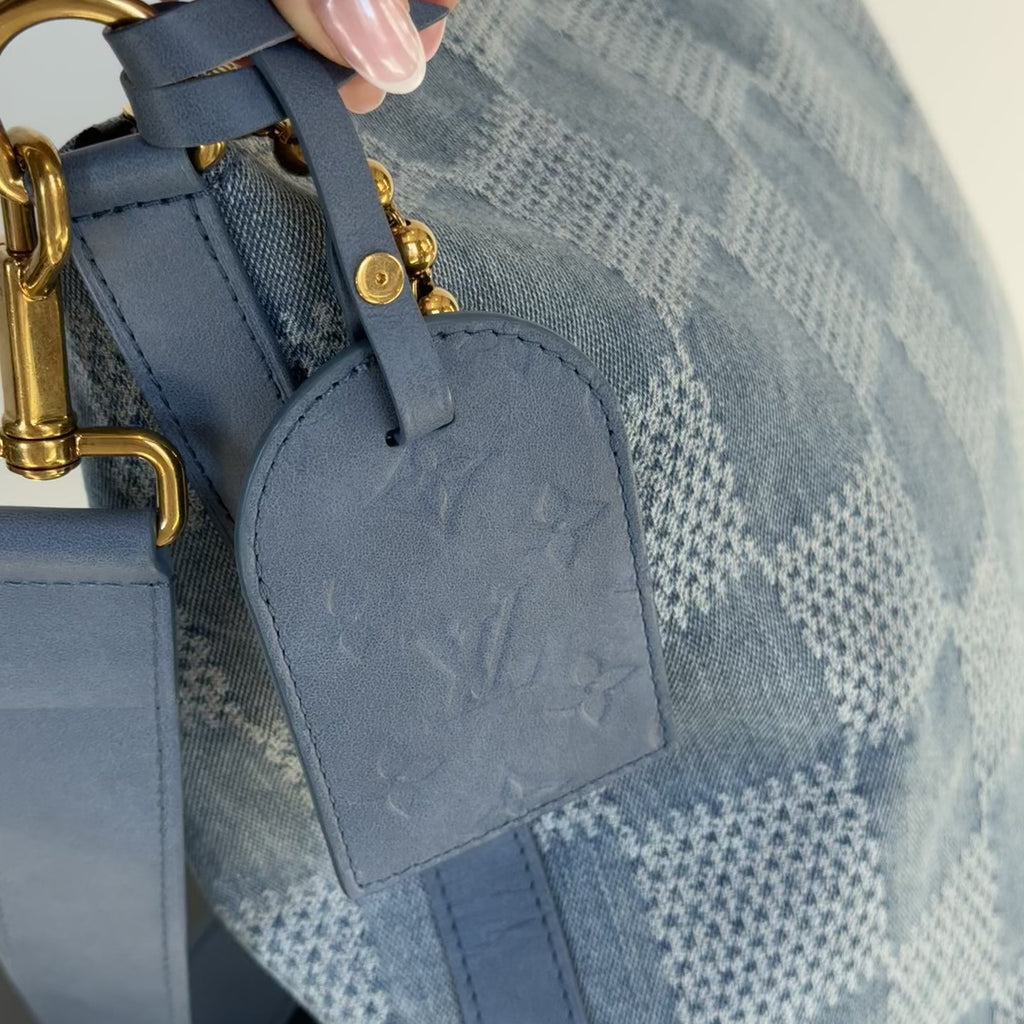 Louis Vuitton Denim Damier Vagabond Hobo Bag - Queen May