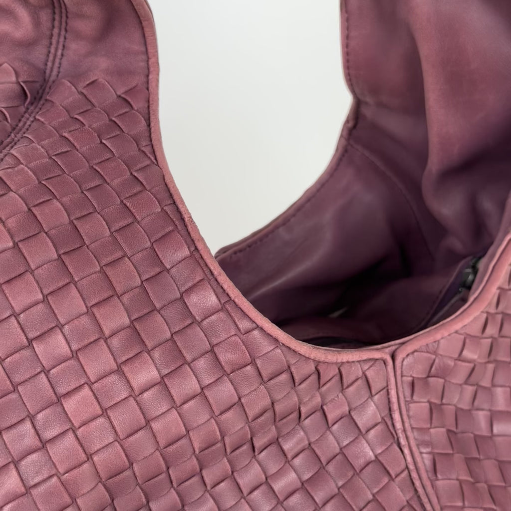 Bottega Veneta Intrecciato Hobo Maroon - Queen May
