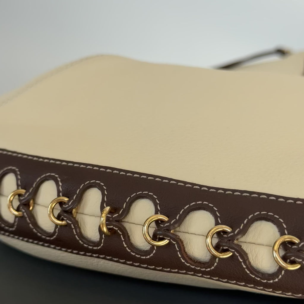 Loewe Half Moon Hobo Bag Cream Leather - Queen May