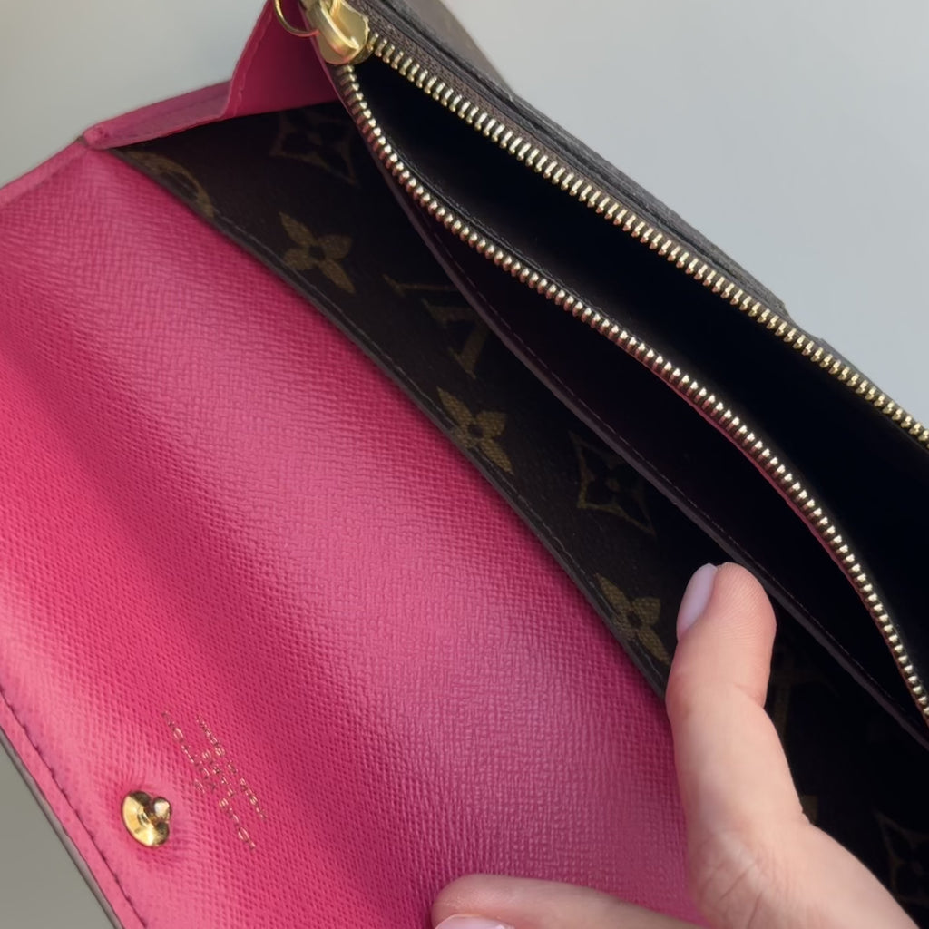Louis Vuitton Monogram Bloom Flower Emilie Wallet Fuchsia - Queen May