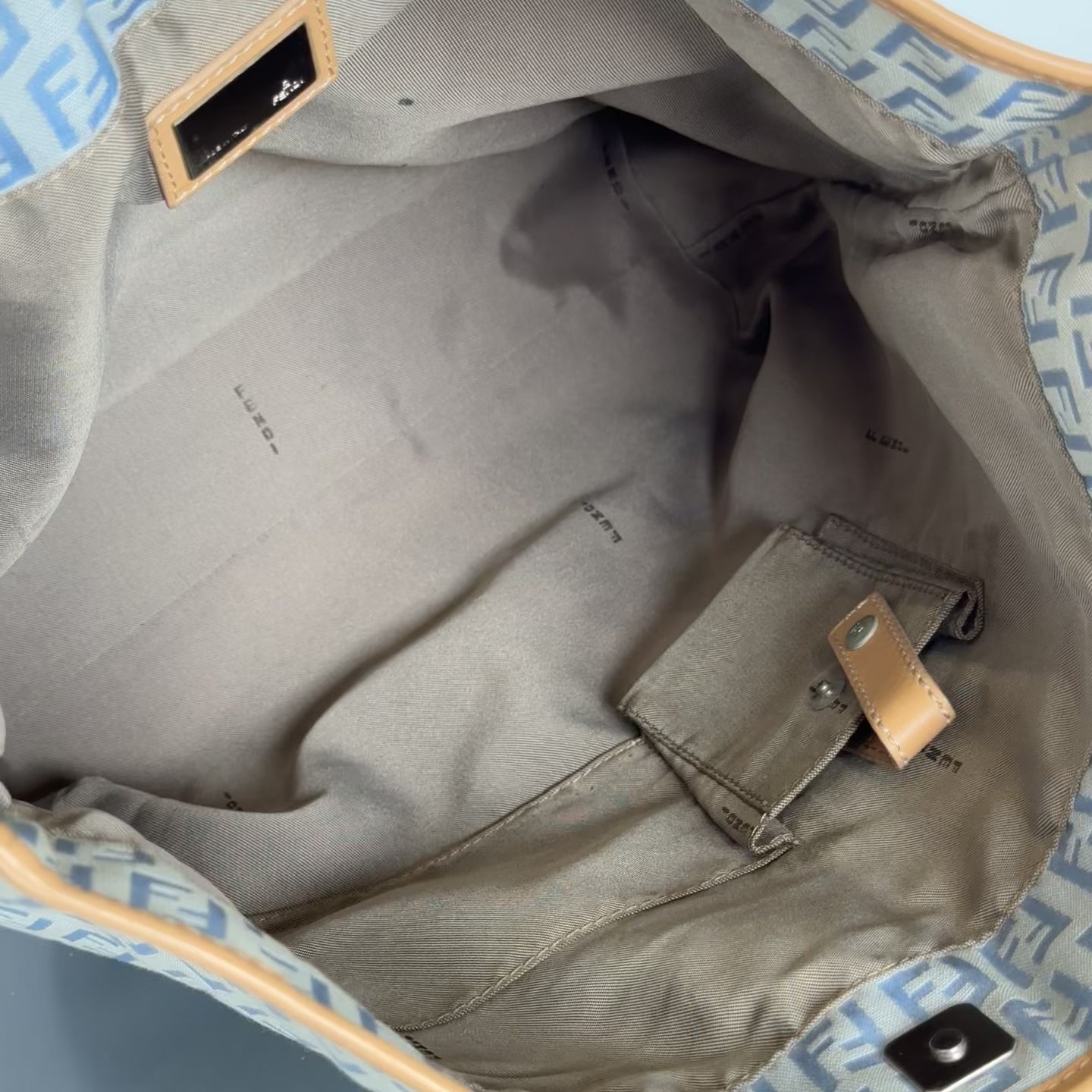 Fendi Zucchino Blue Canvas Tote Bag - Queen May