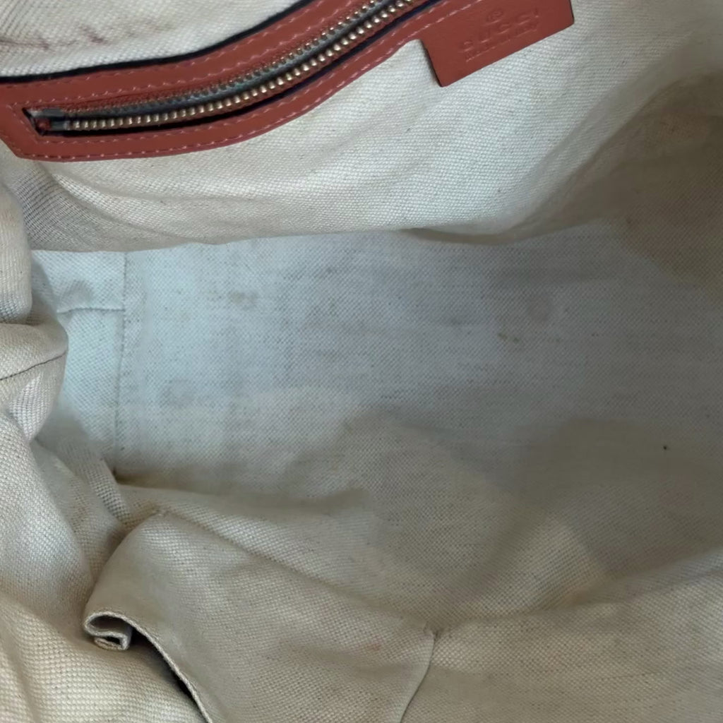 Gucci Leather Heart Bit GG Peach Tote - Queen May