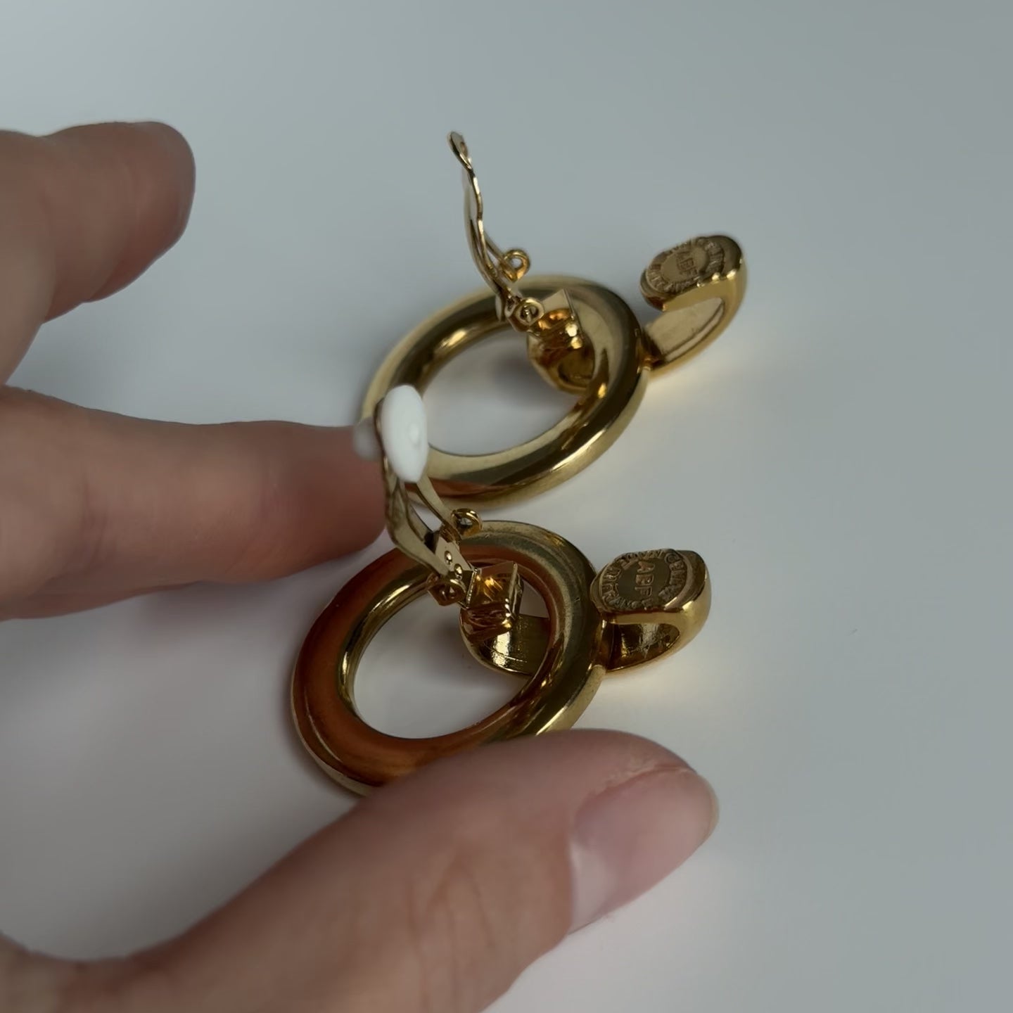Vintage Celine Clip On Drop Earrings Gold Plated - Queen May