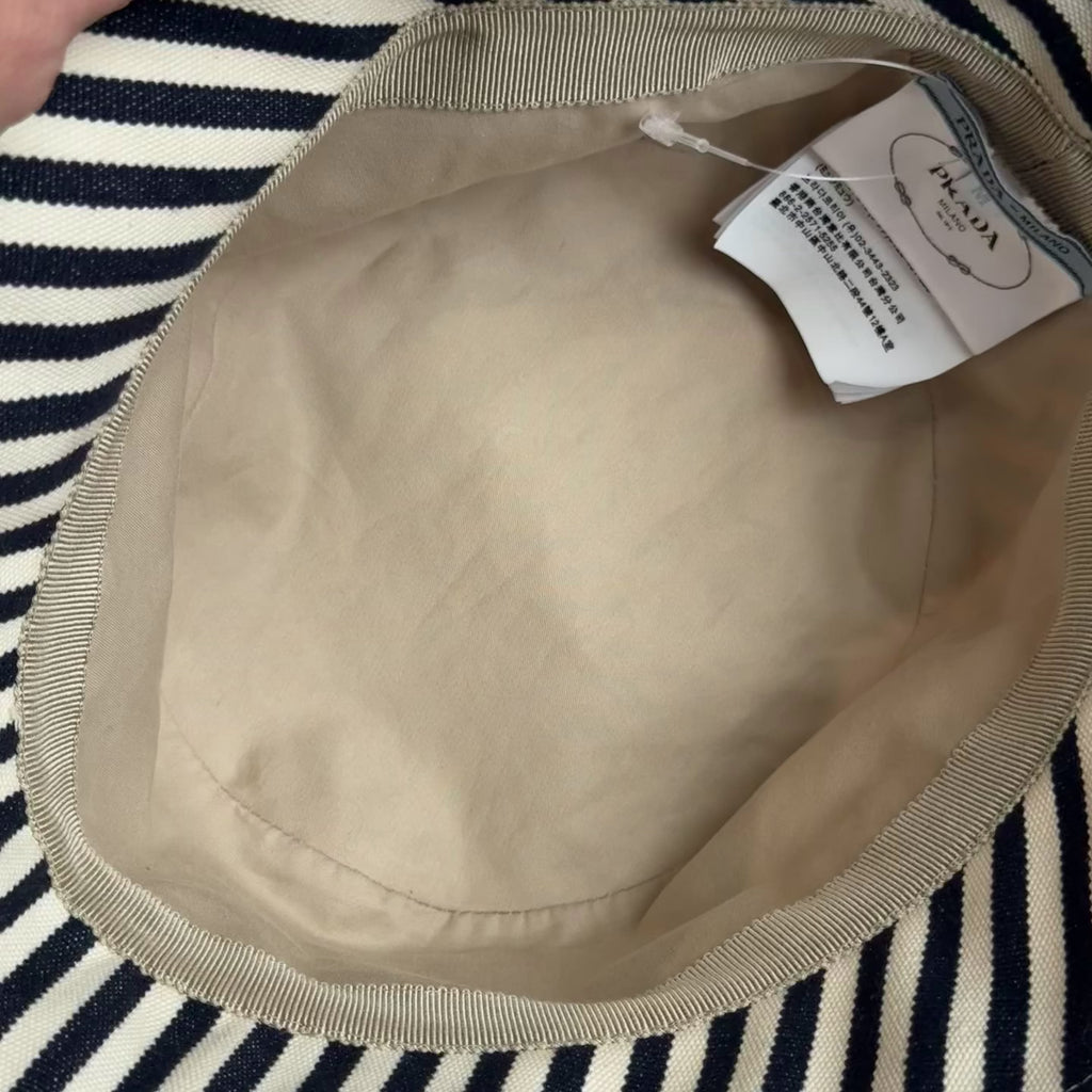 Prada Canvas Striped Bucket Hat - Queen May
