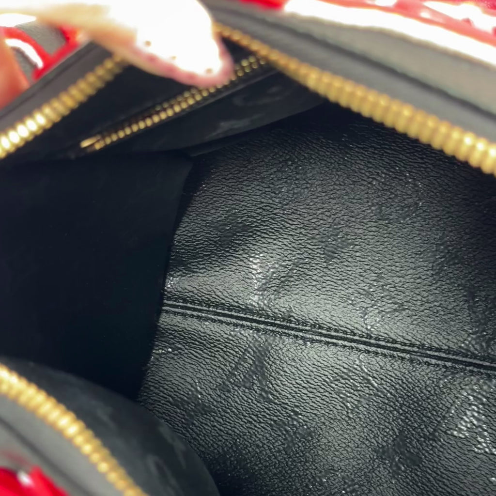 Louis Vuitton x Urs Fischer Tufted Speedy Bandouliere 25 Red and Black - Queen May