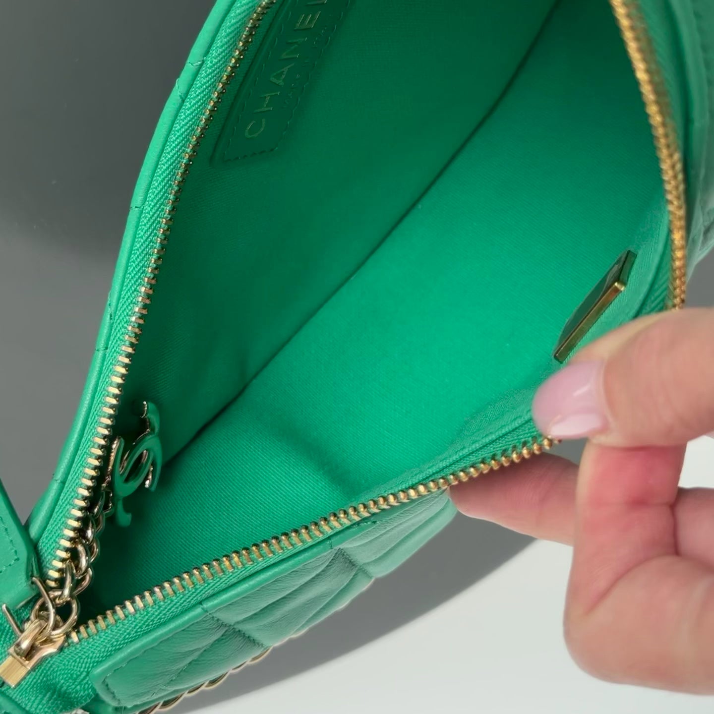 Chanel Small Chain Around Hobo Bag Green - Queen May