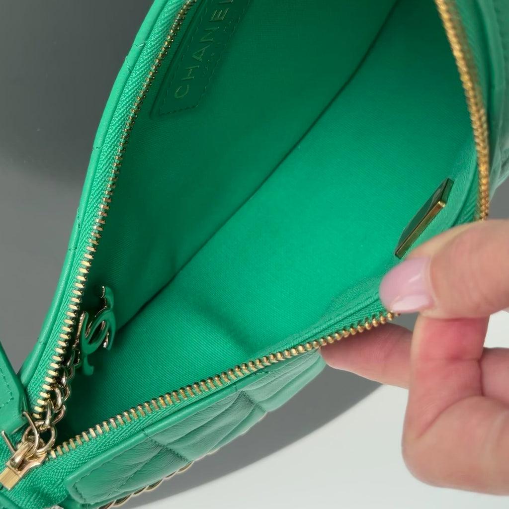 Chanel Small Chain Around Hobo Bag Green - Queen May